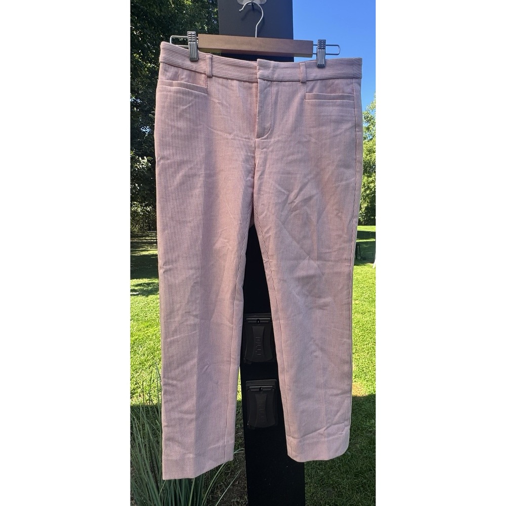 Banana Republic Sloan Fit Slim Ankle Pants Pink Pinstripe Stretch Size 6
